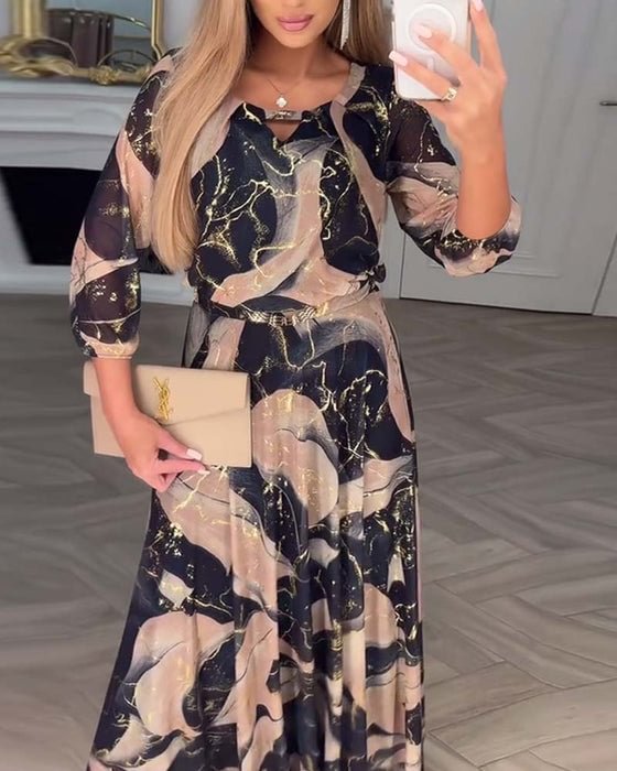 Susana | Vestido Maxi de Gasa Estampado