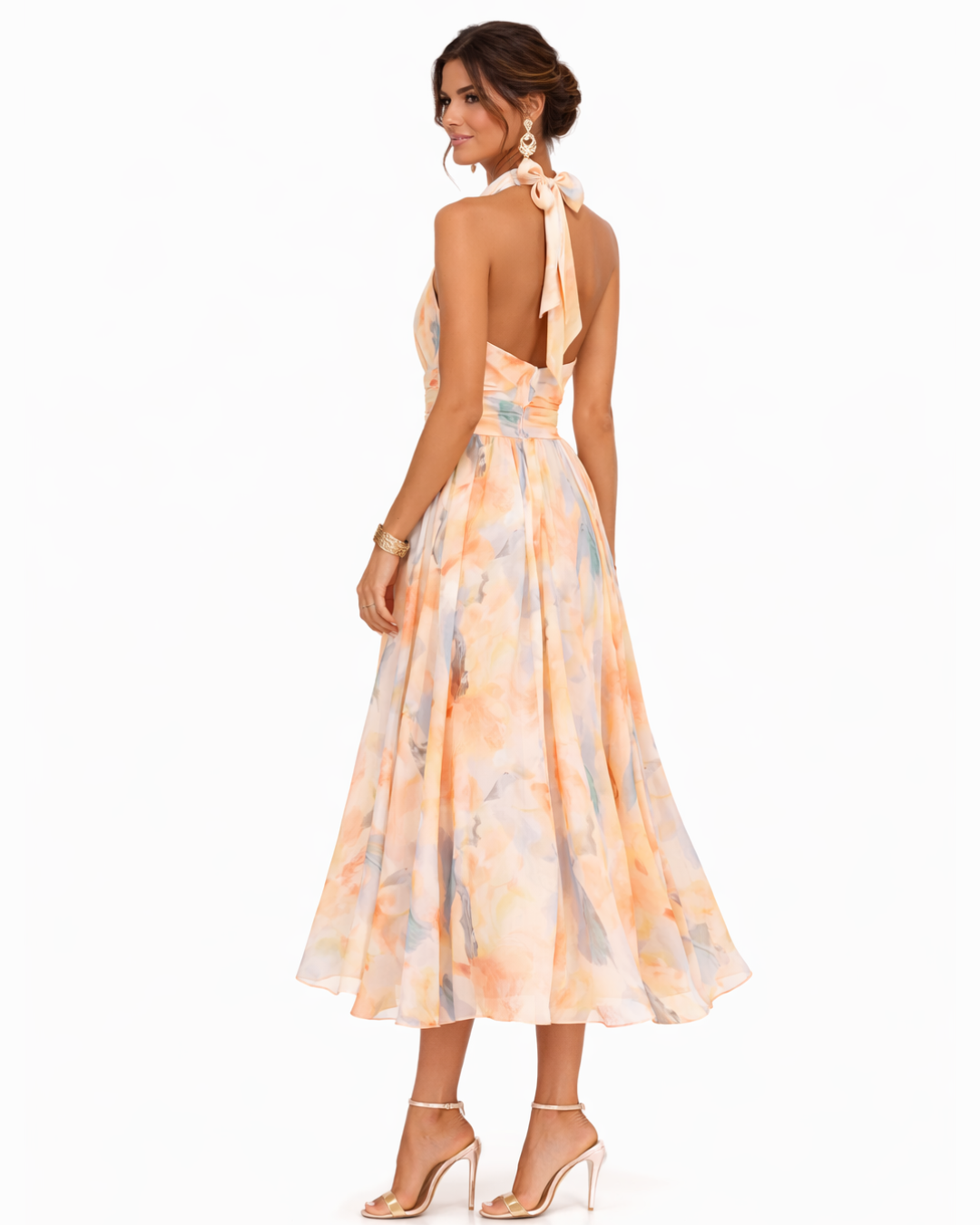Auréliane™ — Vestido midi fluido con estampado artístico refinado