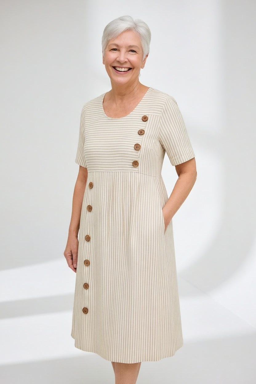 Linéora™ — Vestido a rayas fluido con encanto veraniego