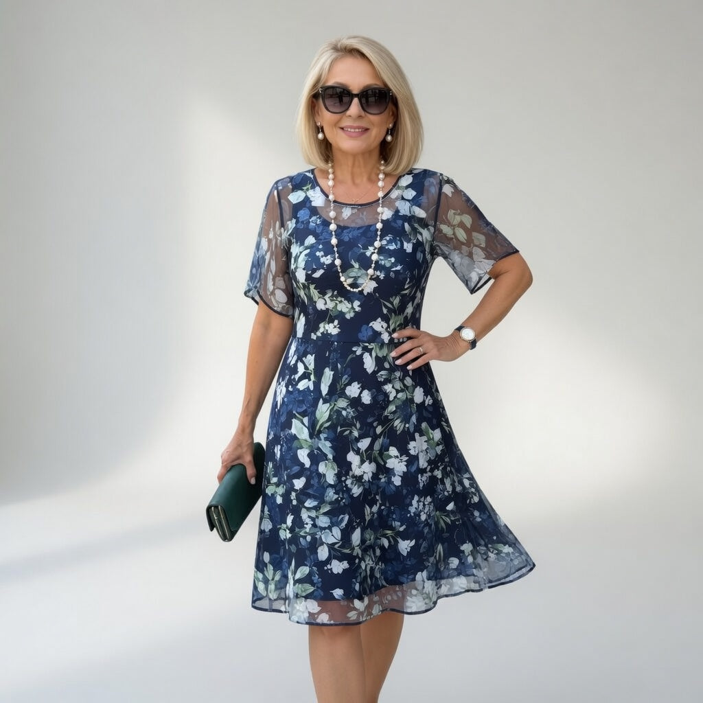 Wulfhilde™ — Vestido de chifón floral elegancia atemporal