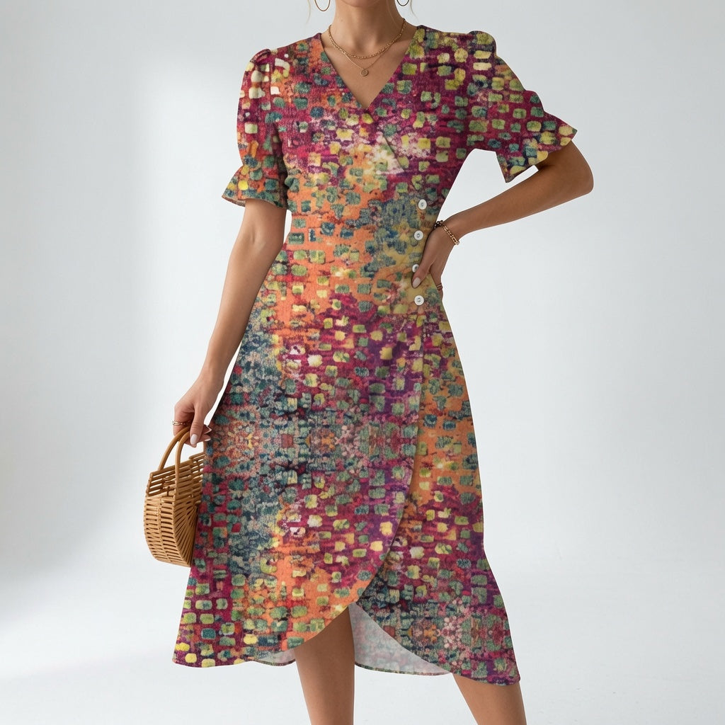 Maësylia™ — Vestido cruzado floral elegancia veraniega