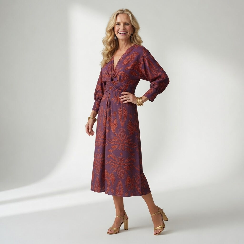 Hortense™ — Vestido midi cruzado estampado elegante