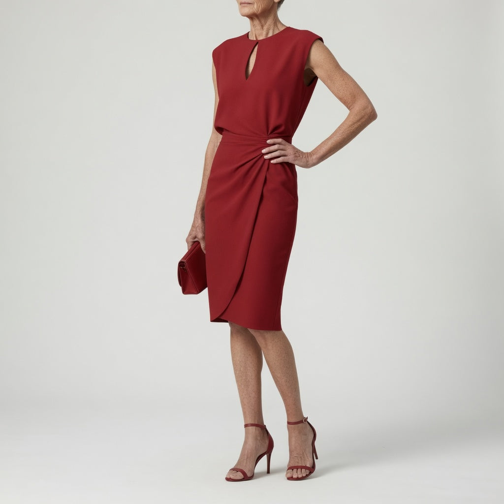 Daphné™ — Vestido midi drapeado en la cintura elegante