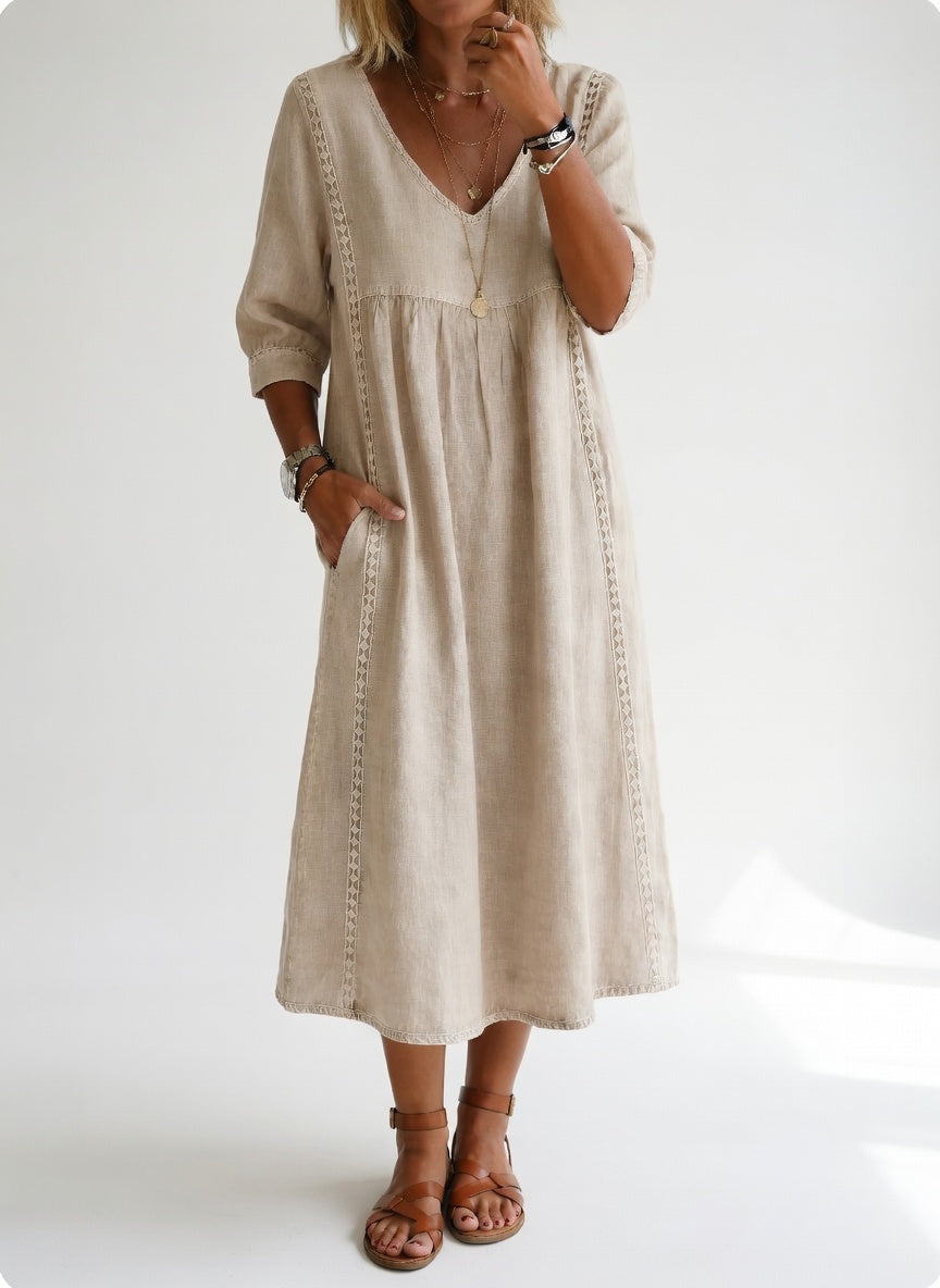 Lioréa™ — Vestido midi fluido informal elegante