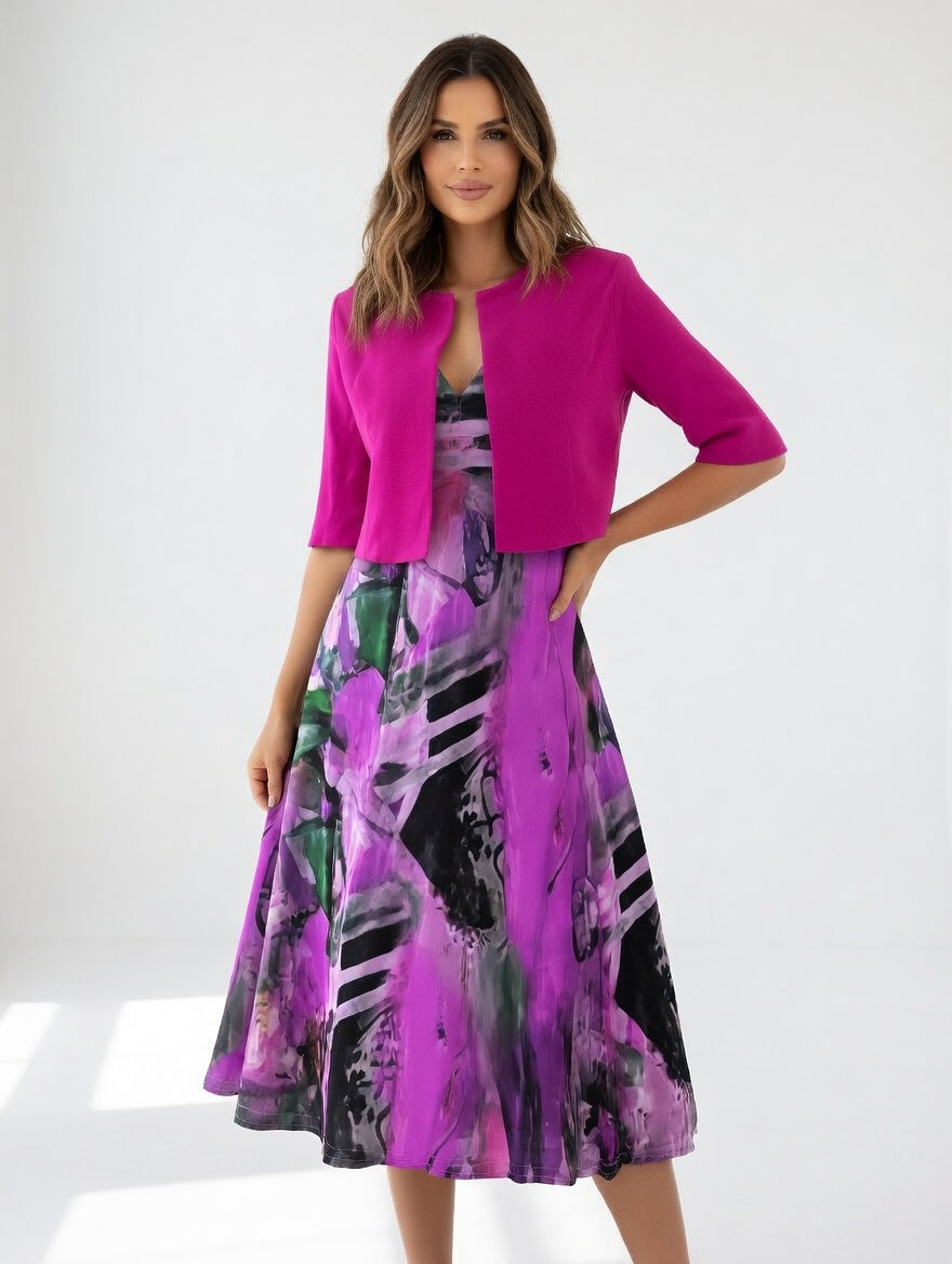 Maéliane™ — Vestido midi estampado elegante fluido