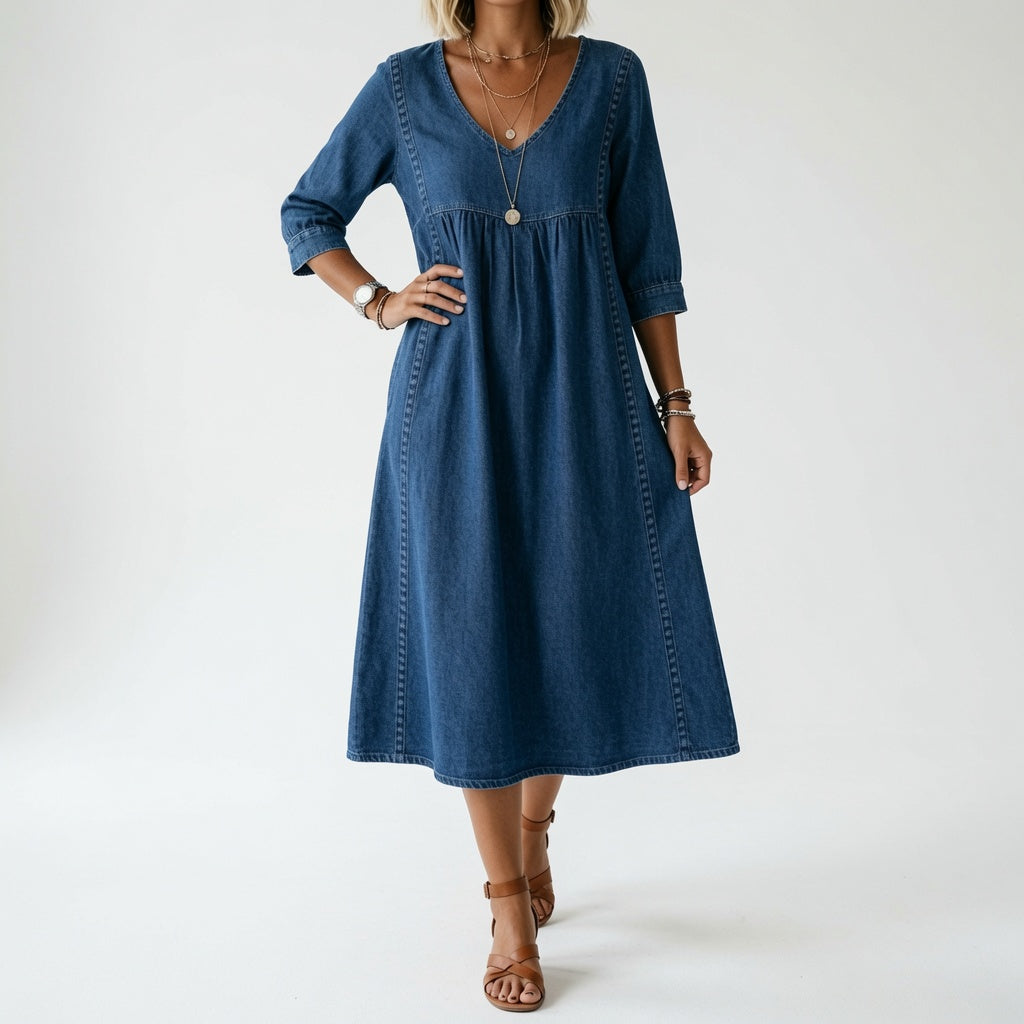 Éléonisse™ — Vestido midi fluido elegancia natural