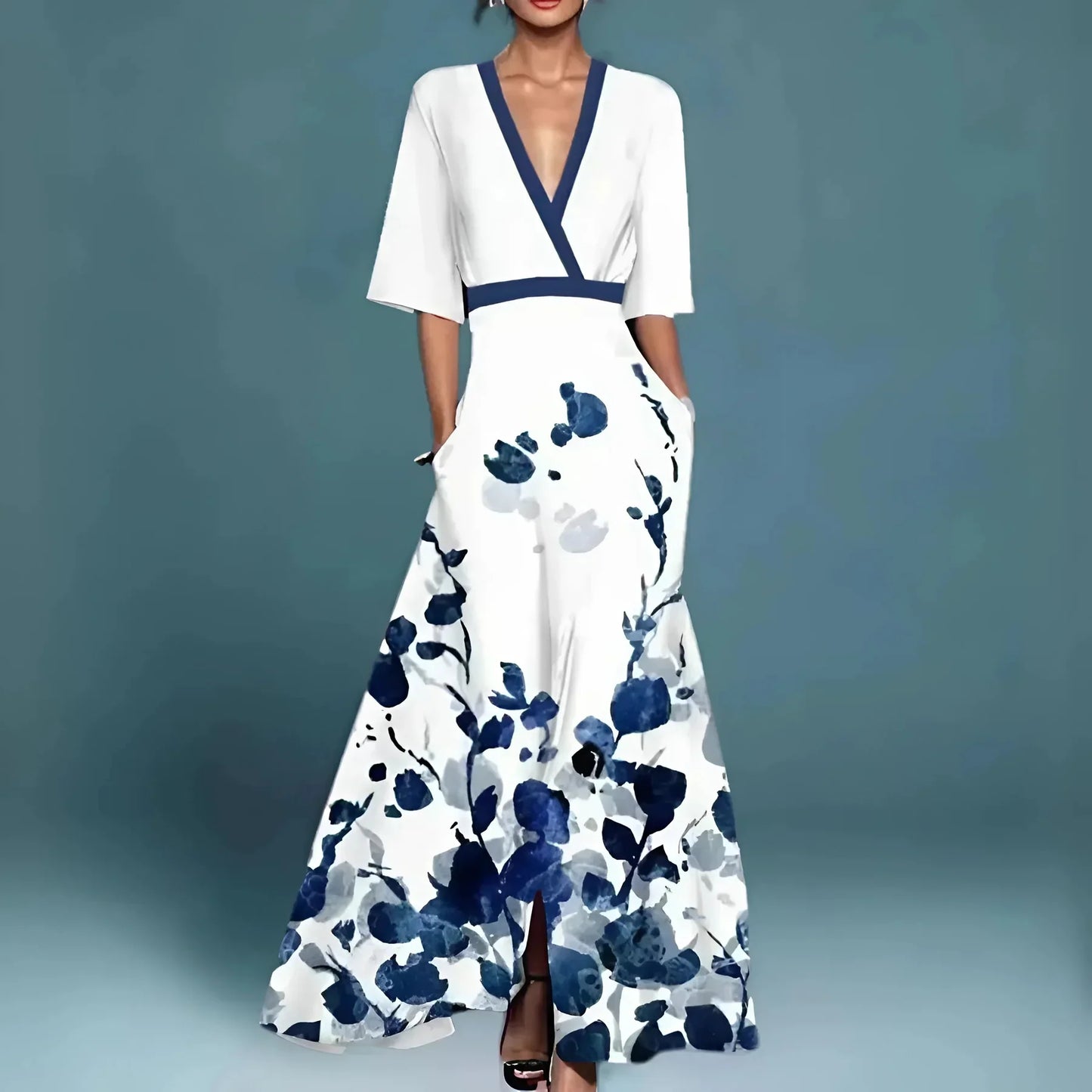 Valentina | Vestido maxi elegante con escote pronunciado