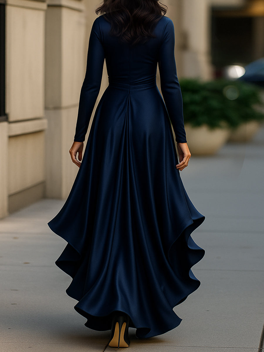 Mathilde™ — Vestido cruzado satinado elegancia atemporal