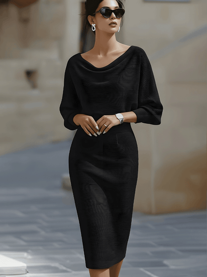 Clarisse™ — Vestido midi drapeado elegante atemporal