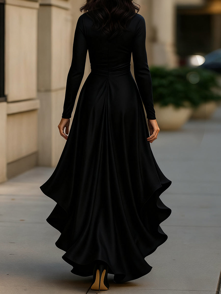 Mathilde™ — Vestido cruzado satinado elegancia atemporal
