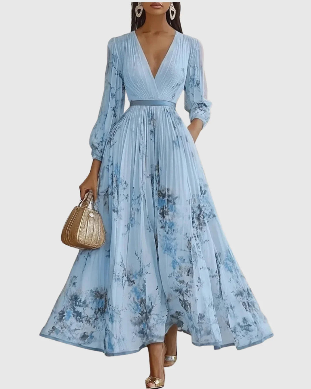 Rosa | Elegante vestido maxi plisado