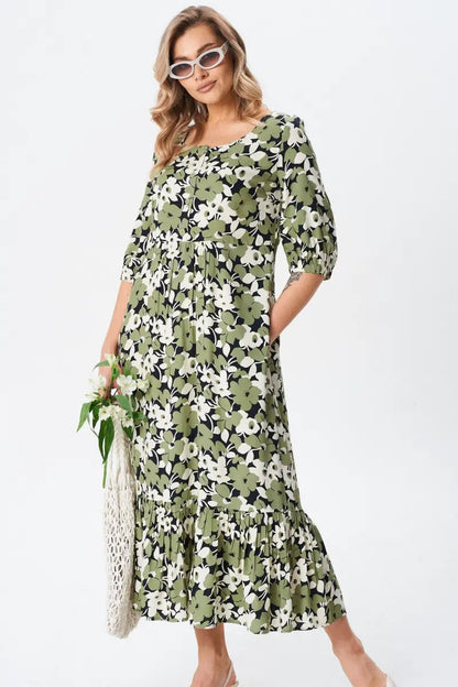 Florine™ — Vestido midi floral elegante y femenino