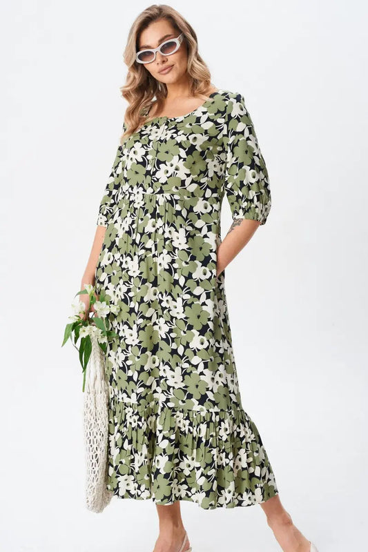 Florine™ — Vestido midi floral elegante y femenino