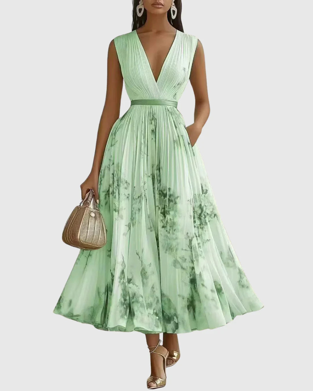 Rosa | Elegante vestido maxi plisado