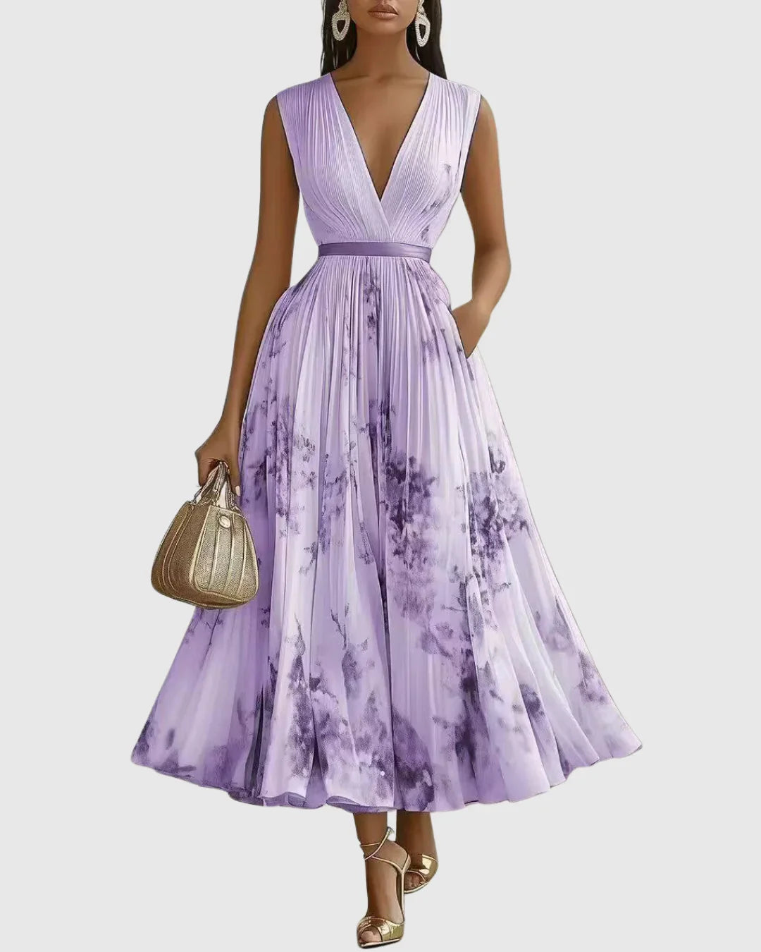 Rosa | Elegante vestido maxi plisado