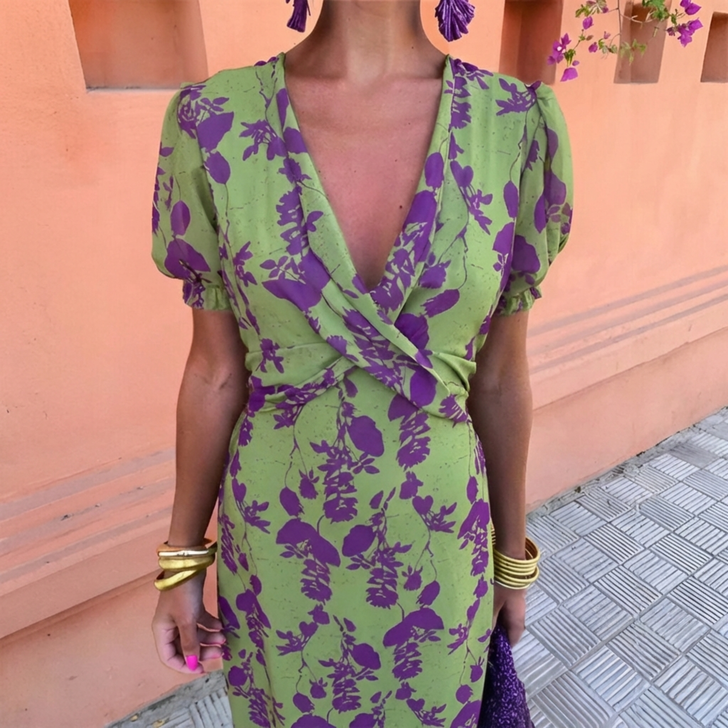 Anaïs™ — Vestido midi con estampado elegante