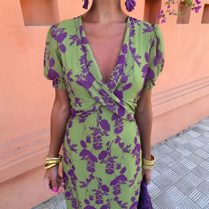 Anaïs™ — Vestido midi con estampado elegante