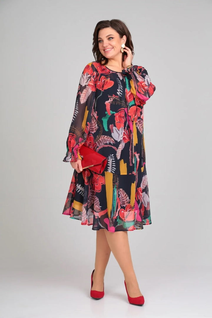 Manuelle™ | Vestido floral fluido elegante femenino