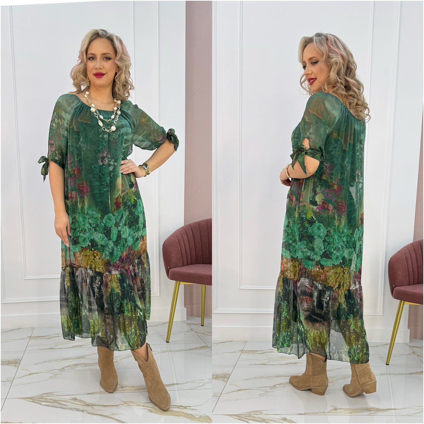 Clémence™ | Vestido largo elegante floral cómodo