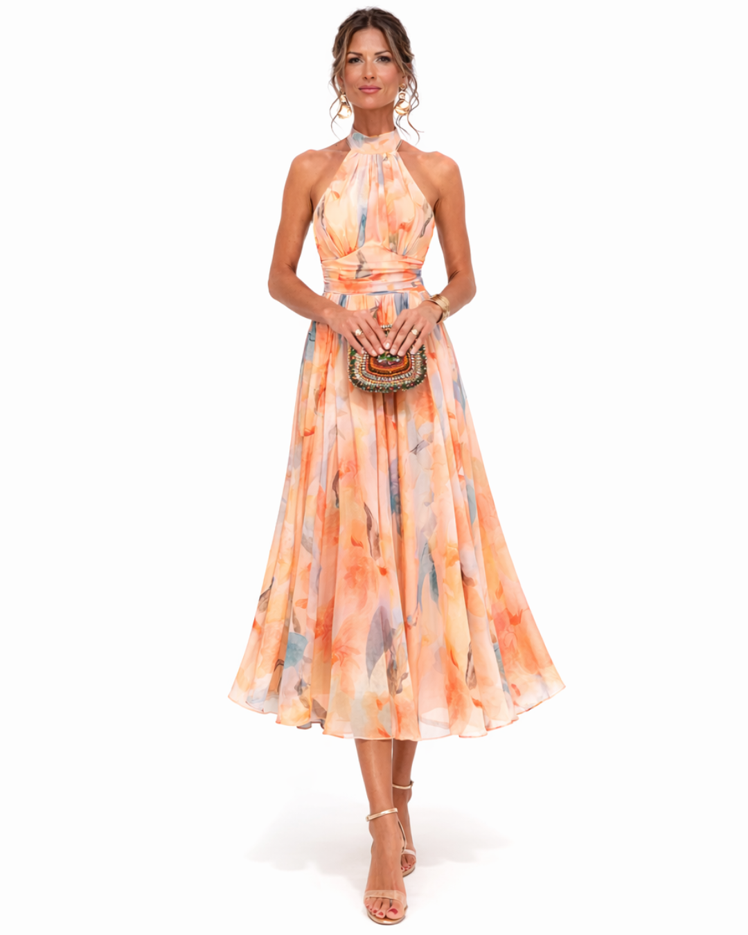 Auréliane™ — Vestido midi fluido con estampado artístico refinado