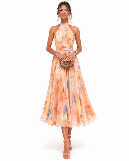 Auréliane™ — Vestido midi fluido con estampado artístico refinado