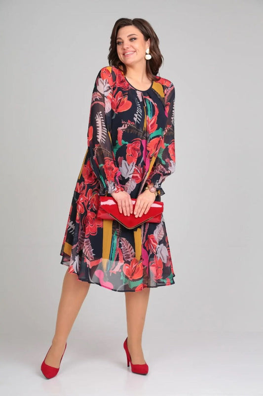 Manuelle™ | Vestido floral fluido elegante femenino