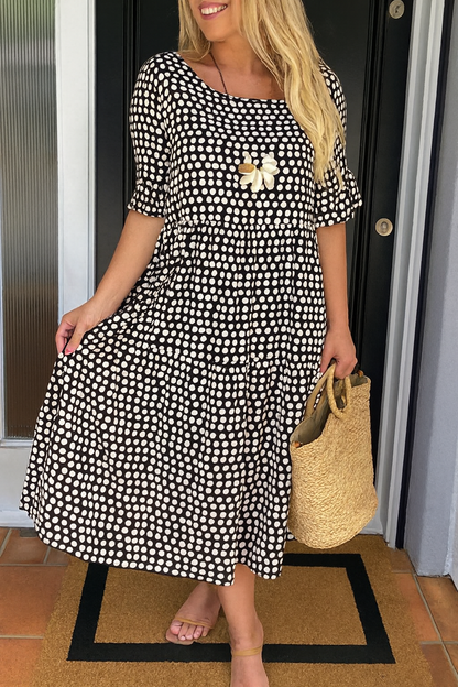 Noémie™ — Vestido midi fluido elegante natural