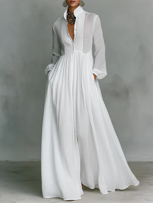 Elisa | Vestido plisado de manga larga