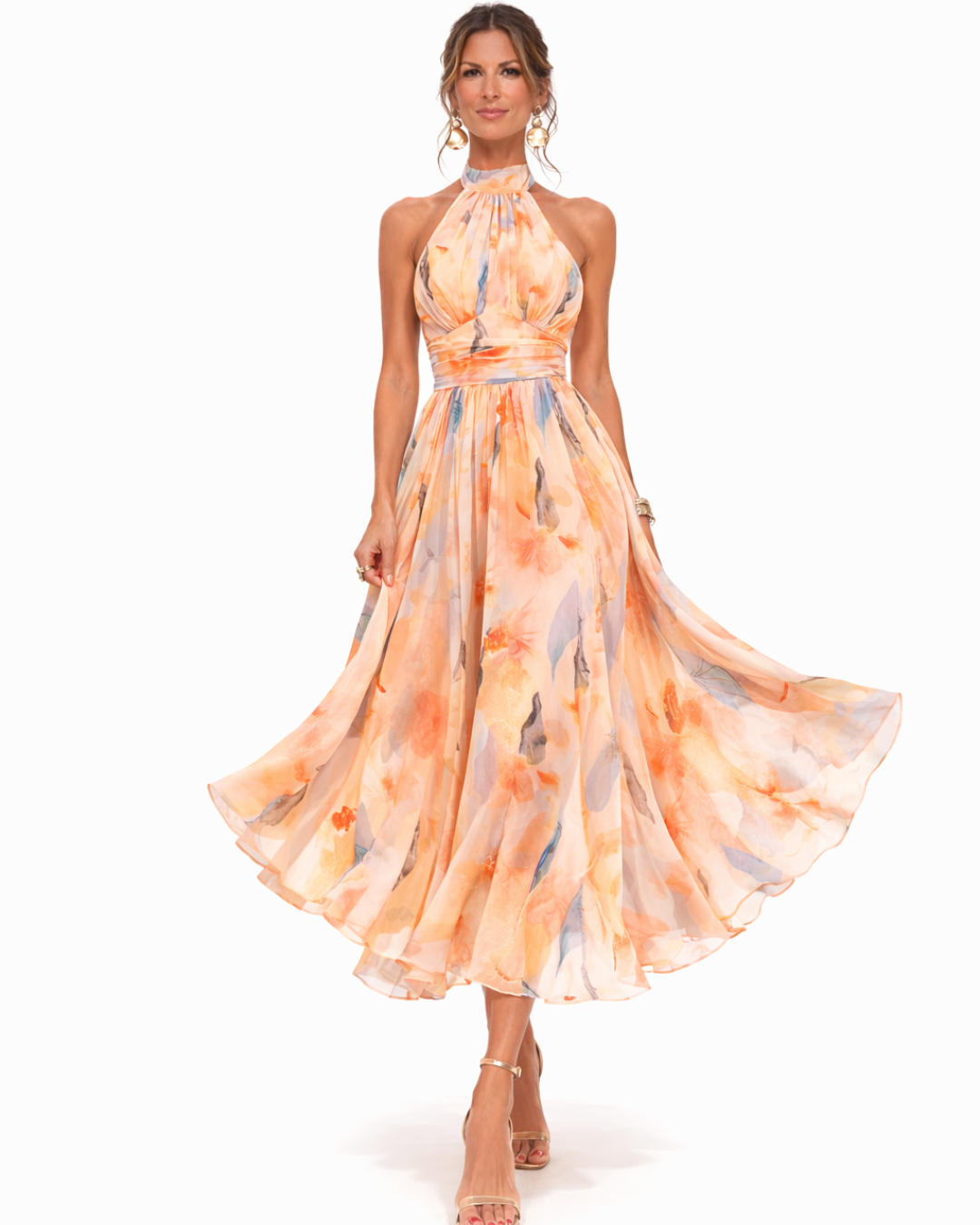 Auréliane™ — Vestido midi fluido con estampado artístico refinado