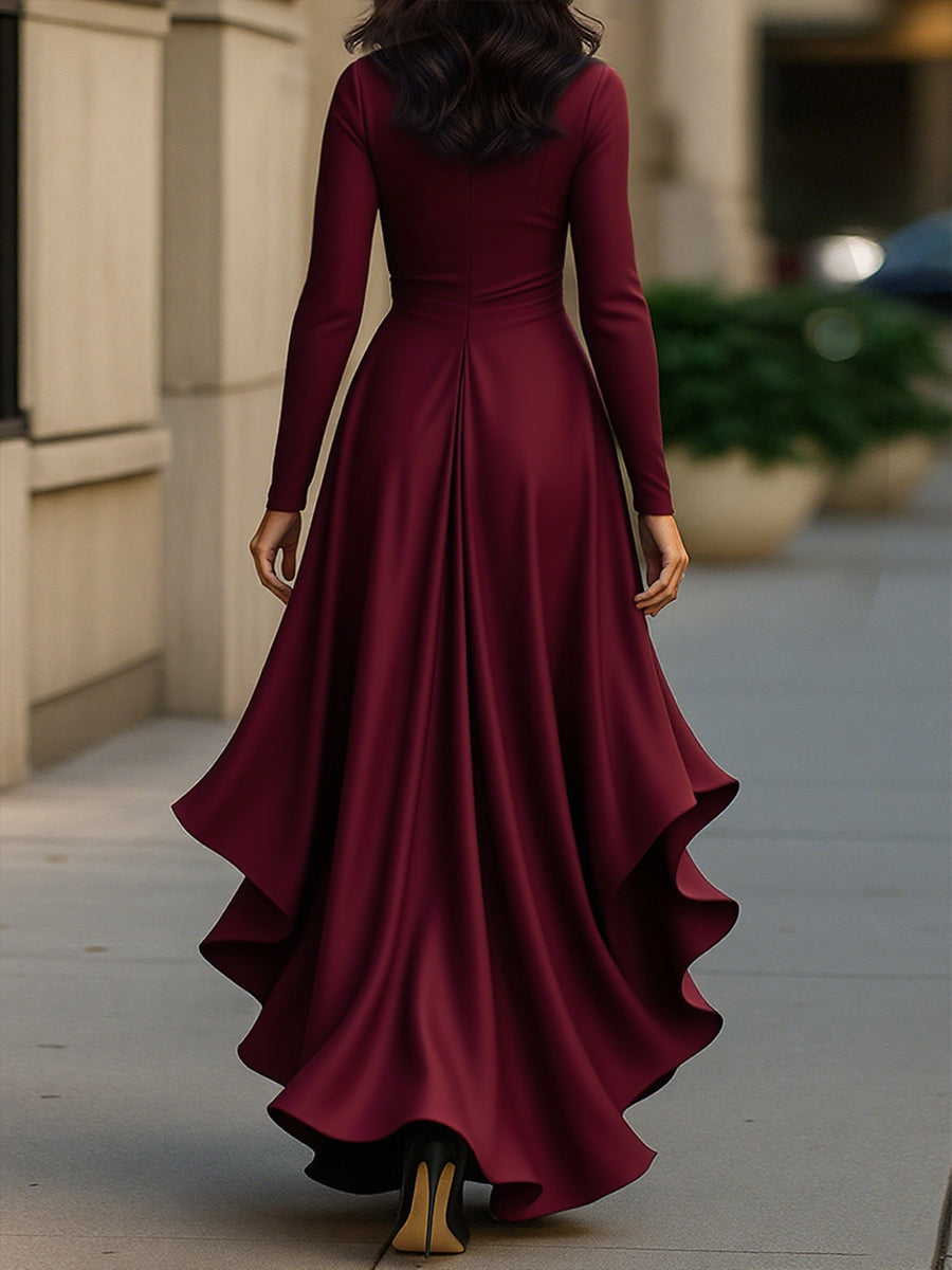 Mathilde™ — Vestido cruzado satinado elegancia atemporal