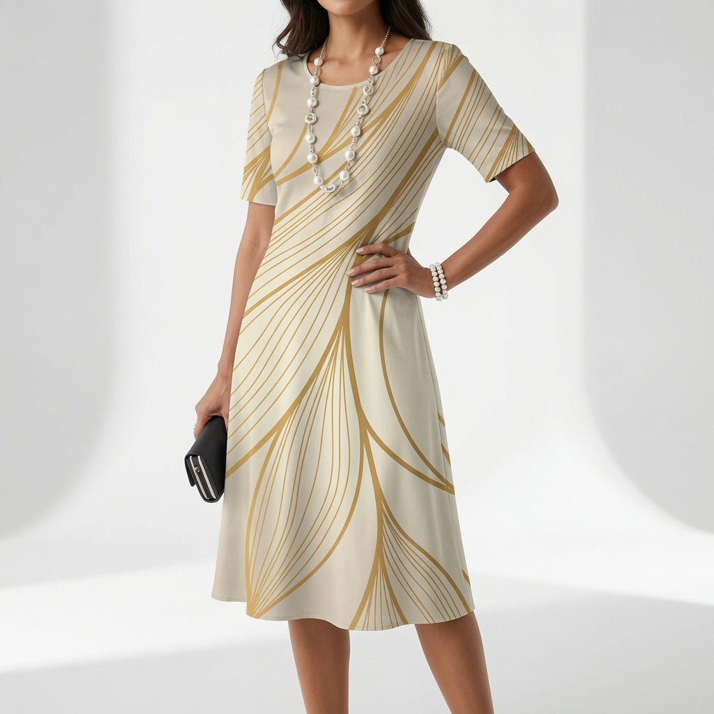Clarimonde™ — Vestido estampado fluido elegancia artística