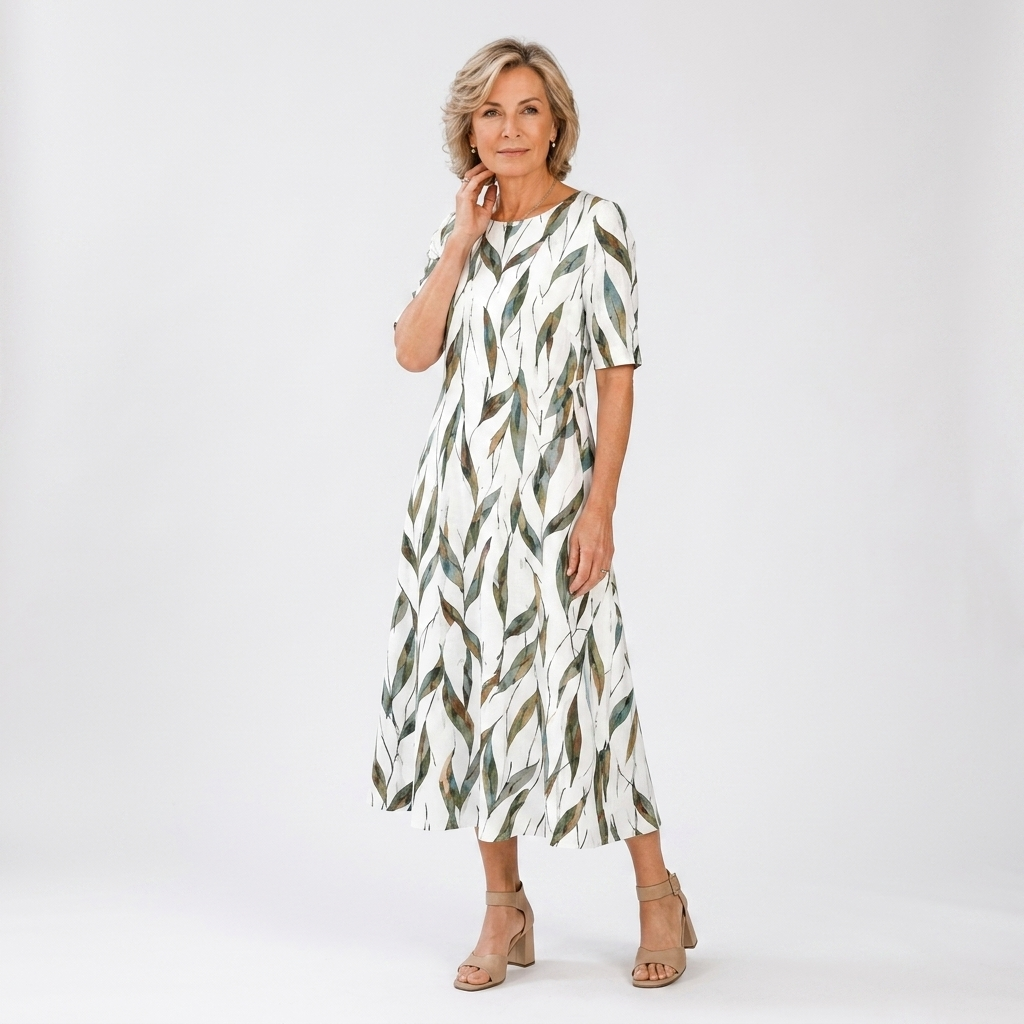 Ésmorine™ — Vestido midi estampado elegancia natural