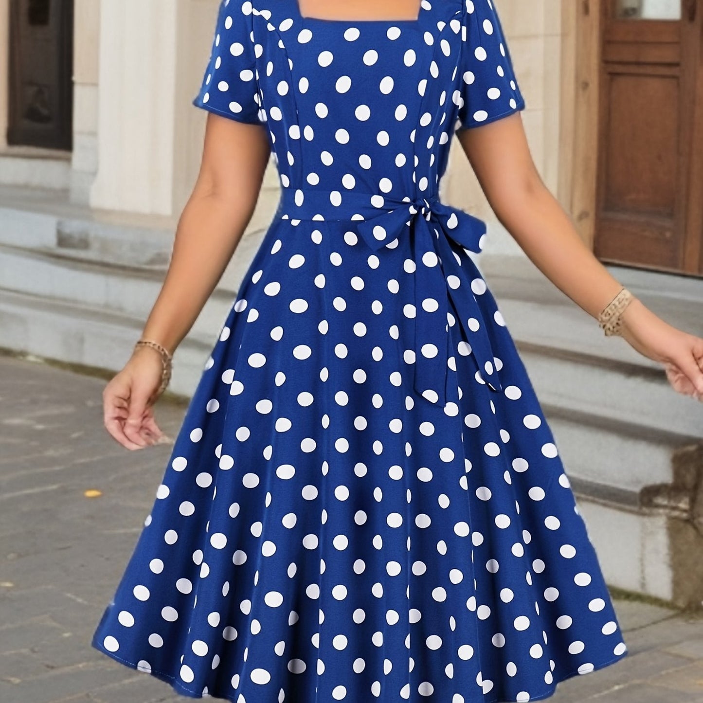 Marguerite™ | Vestido de lunares elegante cómodo atemporal