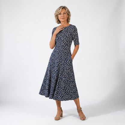 Ésmorine™ — Vestido midi estampado elegancia natural