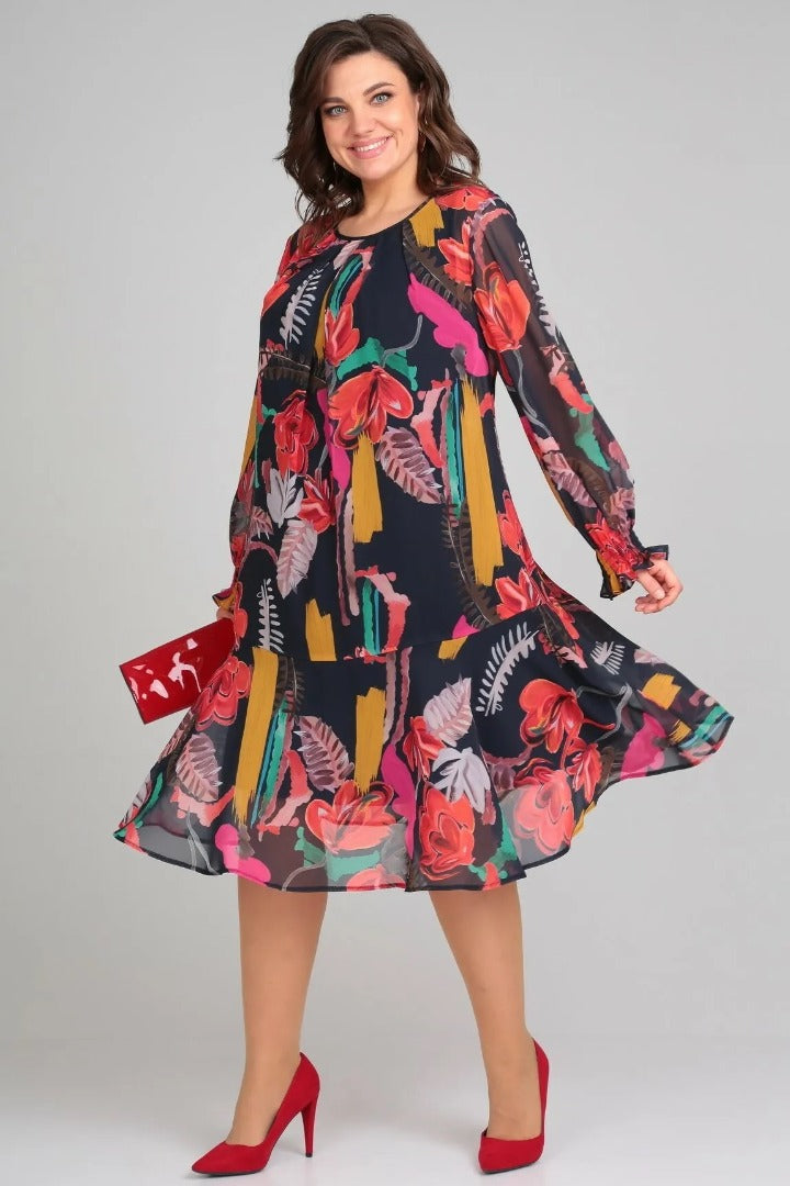 Manuelle™ | Vestido floral fluido elegante femenino