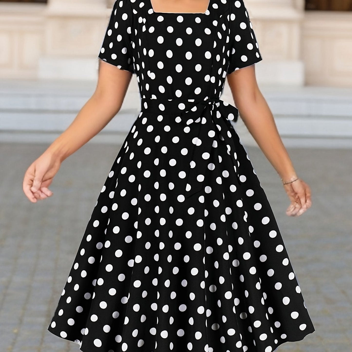 Marguerite™ | Vestido de lunares elegante cómodo atemporal