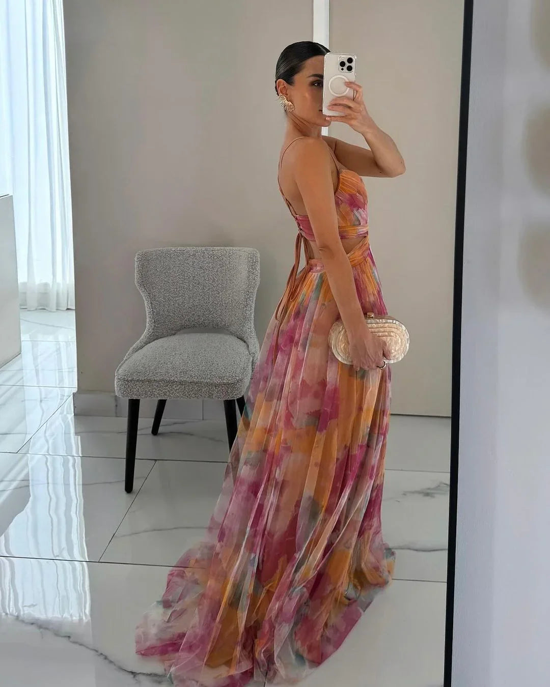 Gisela | Encantador maxivestido con estampado floral