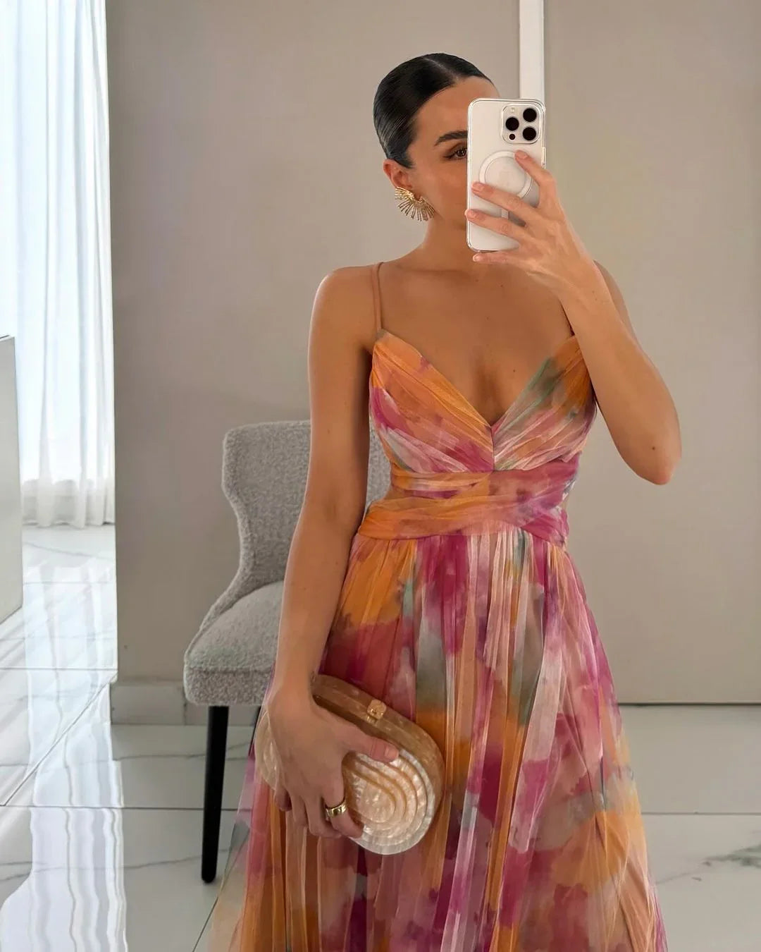 Gisela | Encantador maxivestido con estampado floral