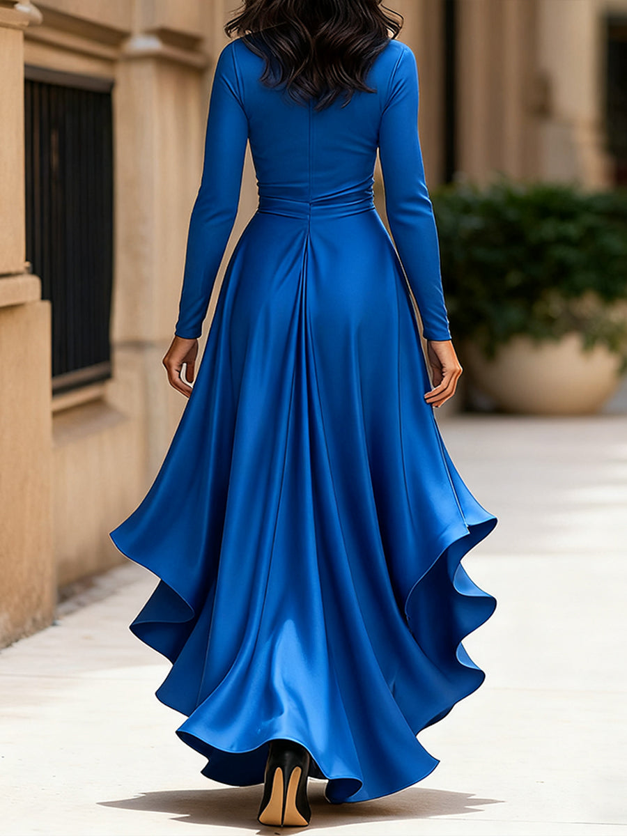 Mathilde™ — Vestido cruzado satinado elegancia atemporal