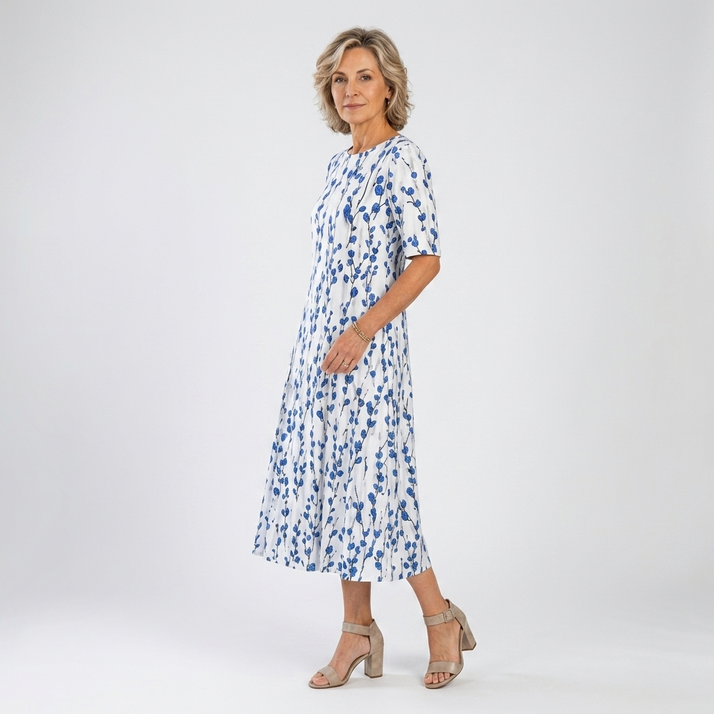Ésmorine™ — Vestido midi estampado elegancia natural