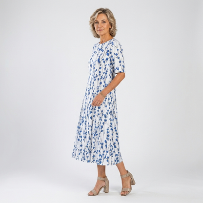 Ésmorine™ — Vestido midi estampado elegancia natural
