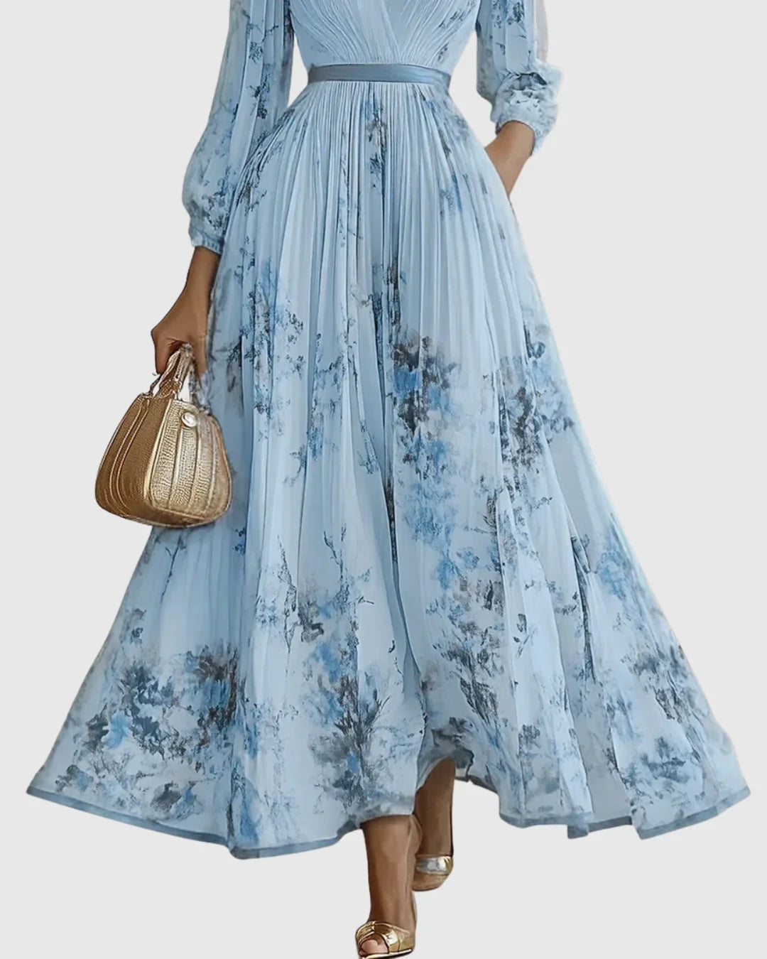Rosa | Elegante vestido maxi plisado
