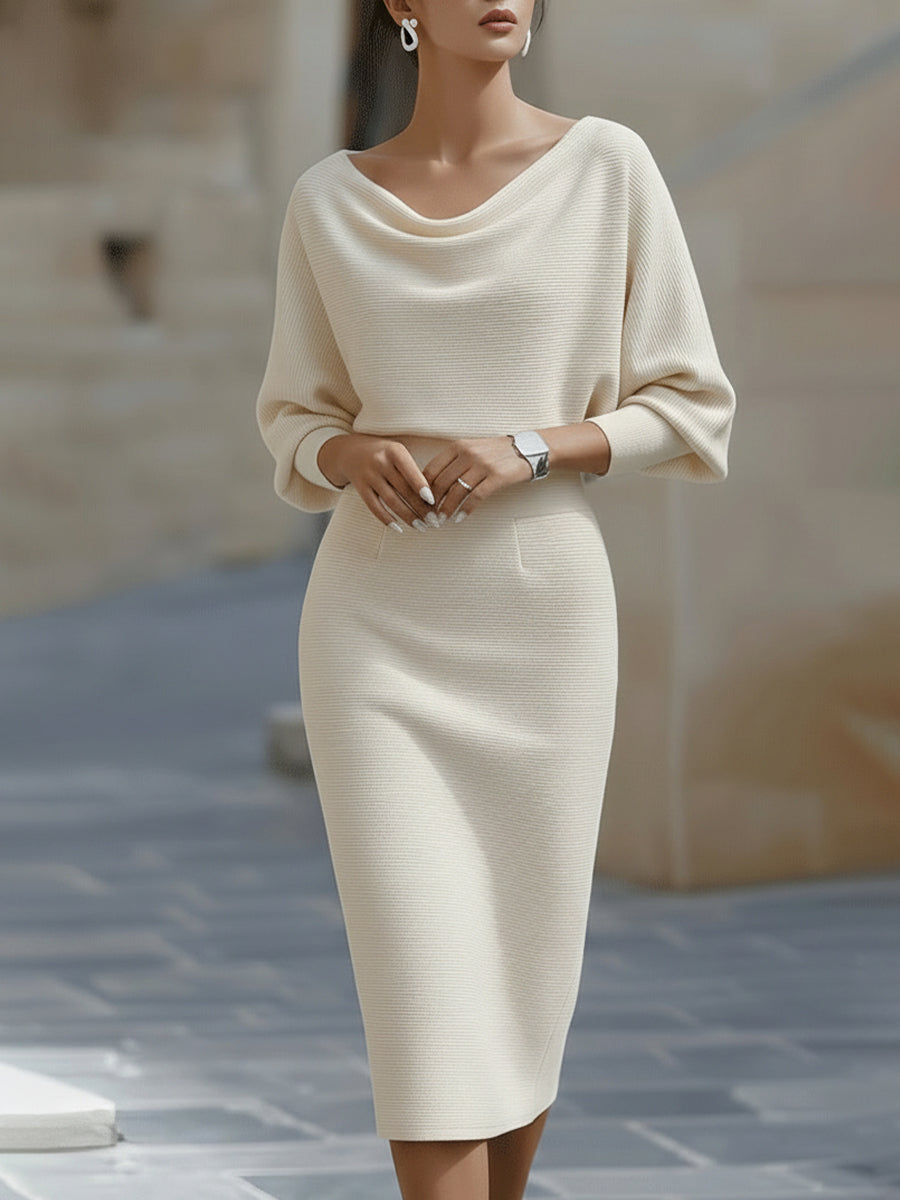 Clarisse™ — Vestido midi drapeado elegante atemporal