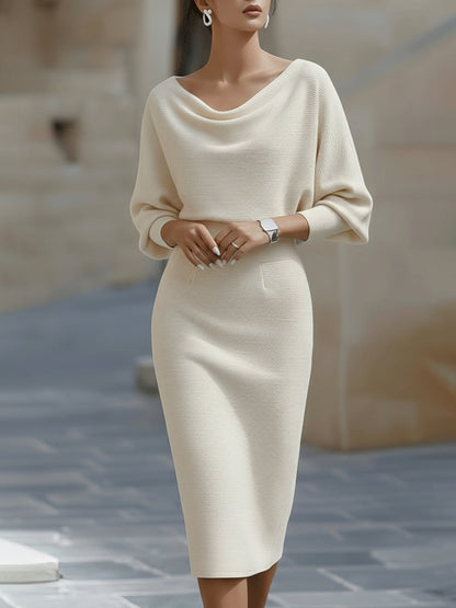Clarisse™ — Vestido midi drapeado elegante atemporal