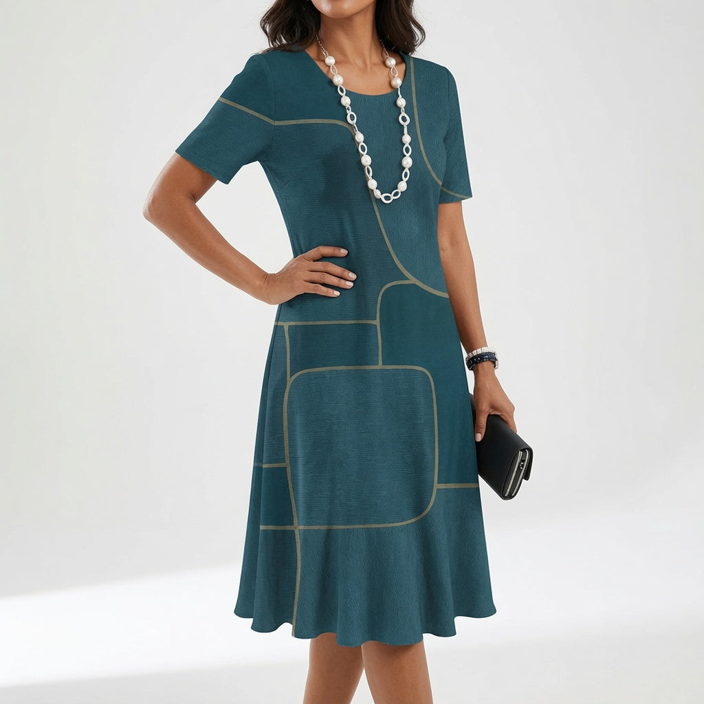 Clarimonde™ — Vestido estampado fluido elegancia artística