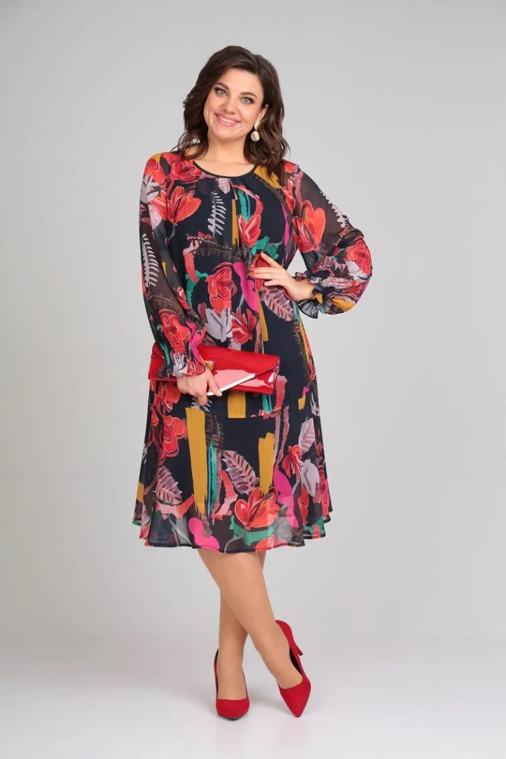 Manuelle™ | Vestido floral fluido elegante femenino