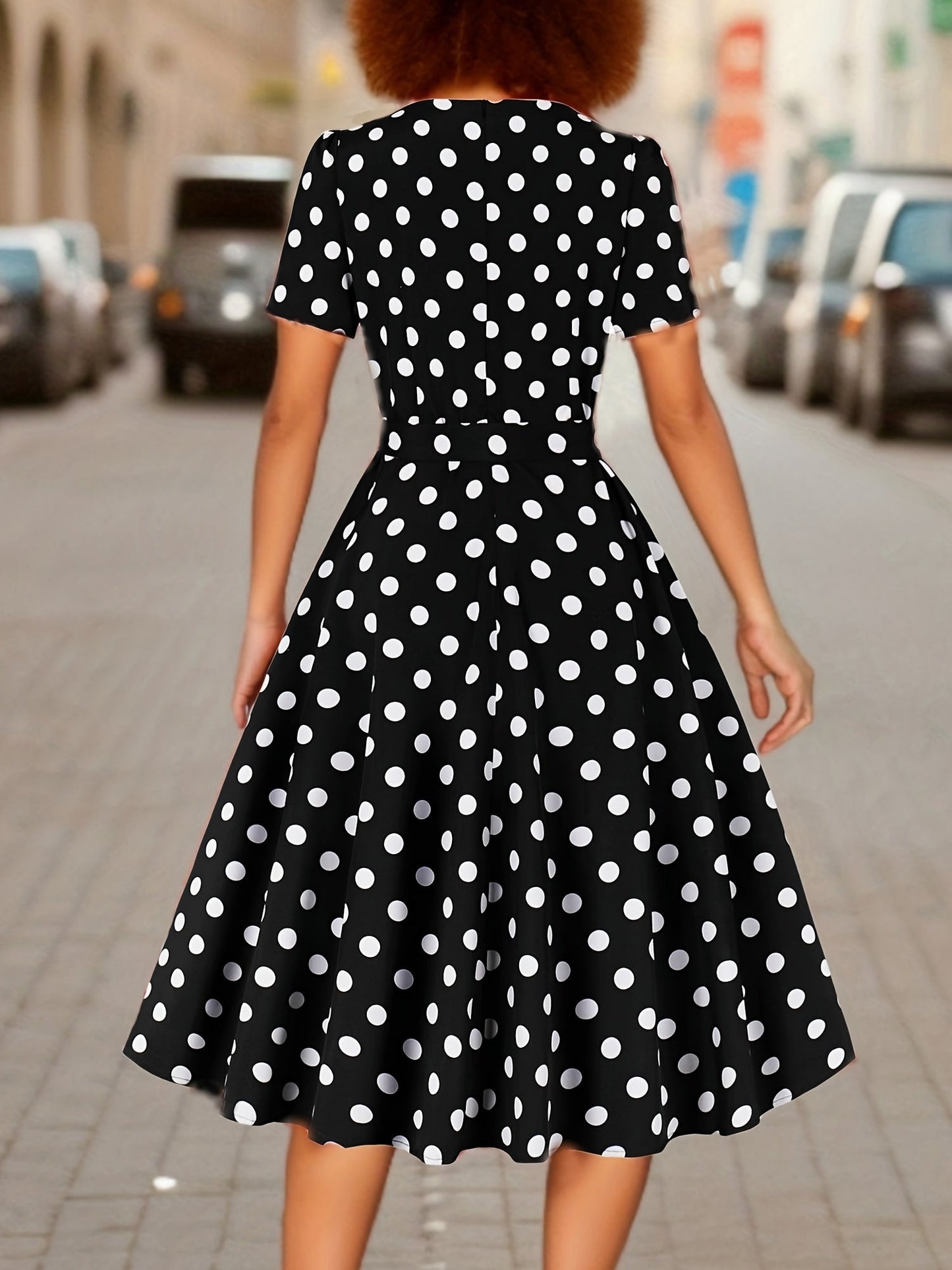 Marguerite™ | Vestido de lunares elegante cómodo atemporal