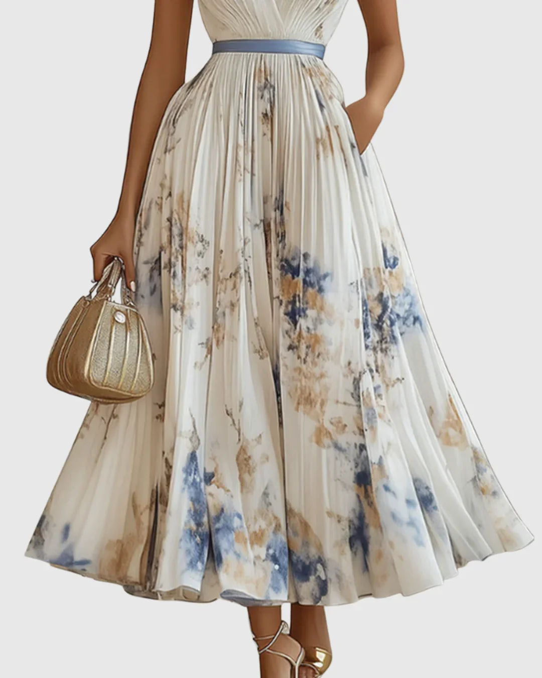 Rosa | Elegante vestido maxi plisado