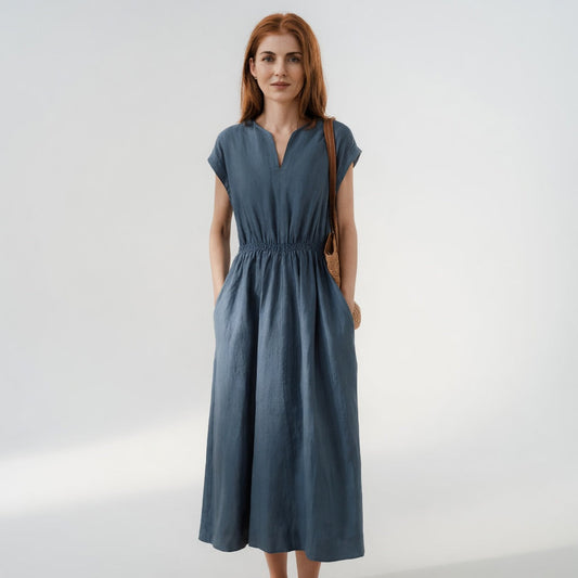 Lina — Vestido de lino mezcla fluido y elegante