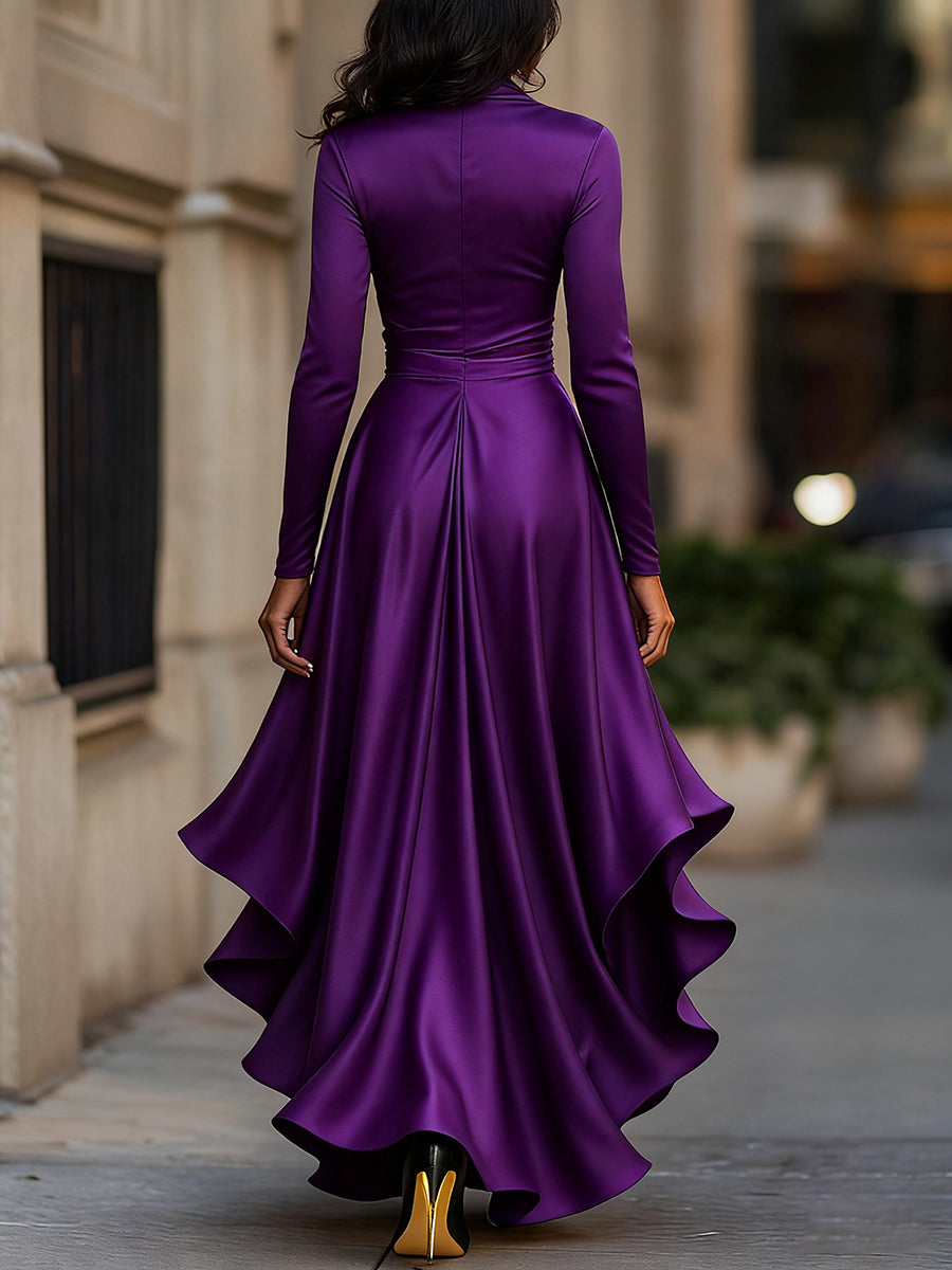 Mathilde™ — Vestido cruzado satinado elegancia atemporal